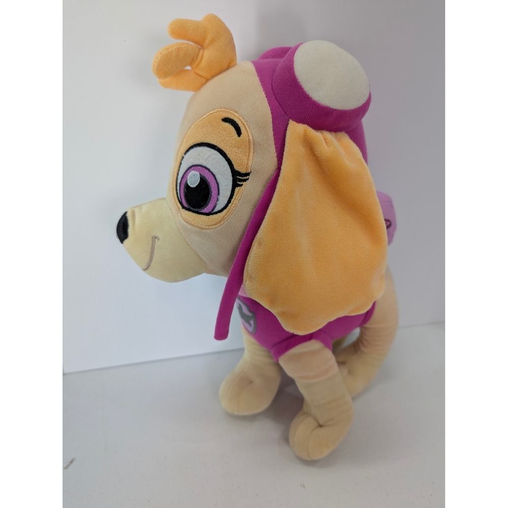 PAW Patrol Skye Plush 15" Stuffed Animal Toy – Pink Pilot Flight Gear Edition